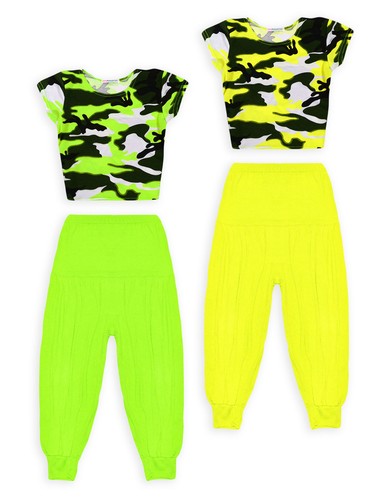 Girls Dance Set New Kids Camo Crop Top 