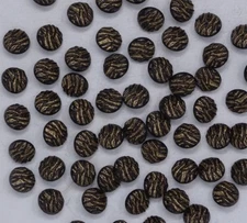 Vintage Black Vine Gold Shank Buttons 3D 15mm Lot of 4 B605