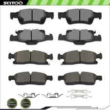 Front and Rear Metallic Brake Pads for 2022 DODGE DURANGO SXT/CITADEL/GT/GT PLUS