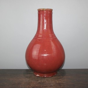 Chinese Old Flambe Sacrificial Red Glaze Porcelain Vase
