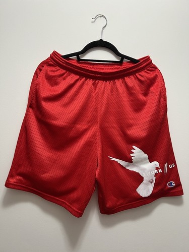 Sworn To Us x Champion Motion Court Shorts Small Red 100% Authentic 