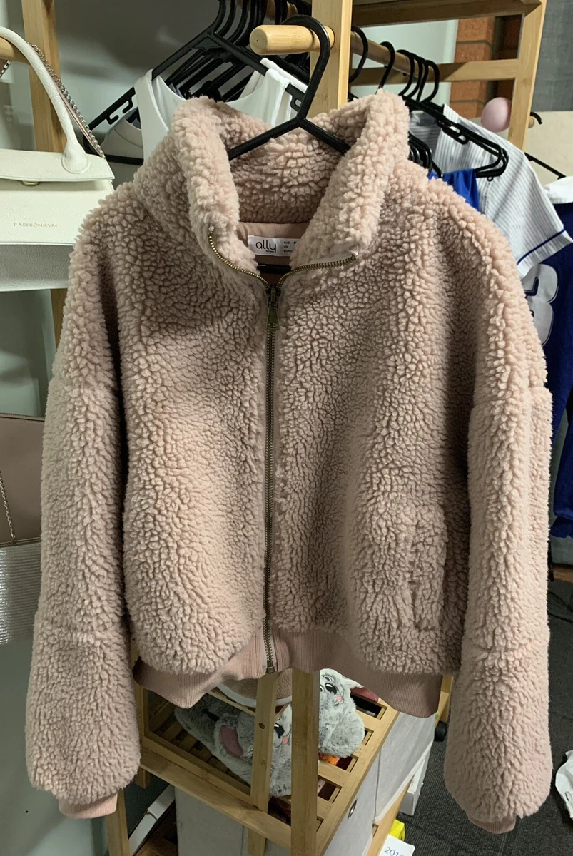 Ally Baby Pink Teddy Jacket Size M