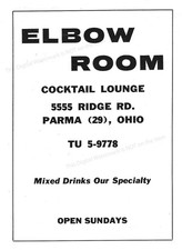 Pubblicità 1960 * Sala Gomiti Cocktail Parma Ohio * 5555 Ridge Rd