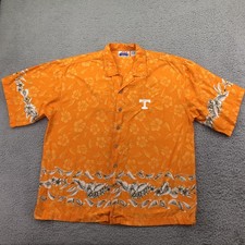 Tennessee Volunteers Shirt Mens Large Orange NCAA Football Spike Sports Hawaiian