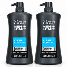 Dove Men Care Body Wash  Face Wash Clean Comfort 33.8 fl oz 1L 2-Pack