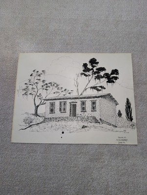 Mandara Hut Mount Kilimanjaro Original Sketchbook Artwork Drawing 1964 RCM