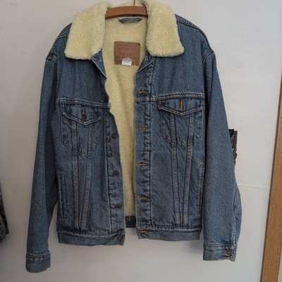 Levis Men's Denim Trucker Jacket Sherpa Lined Size L 70520-0315