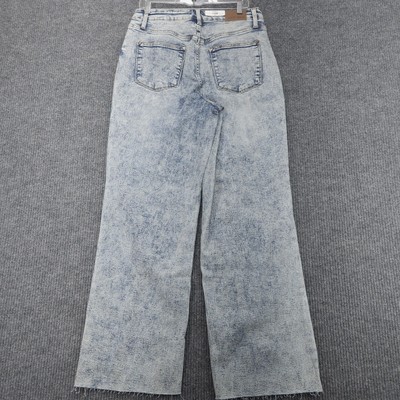 Judy Blue Jeans 14W High Waist Light Acid Wash Raw Hem Wide Leg JB88828