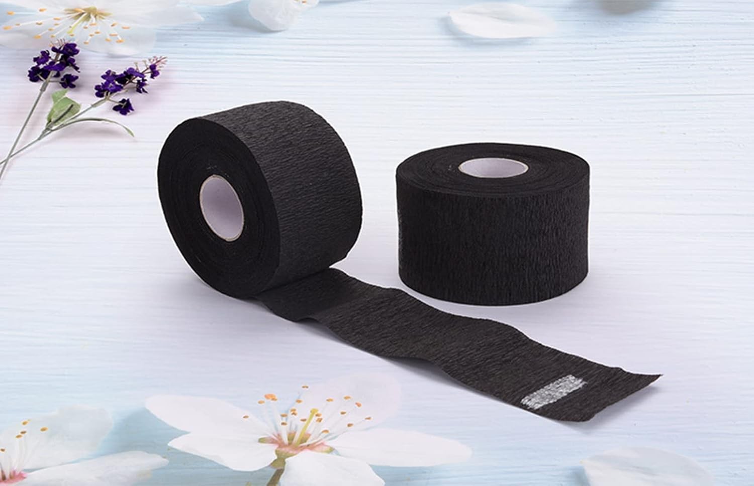 2 Rolls Black Disposable Barber Neck Paper Strips Professional Hairdressing... 