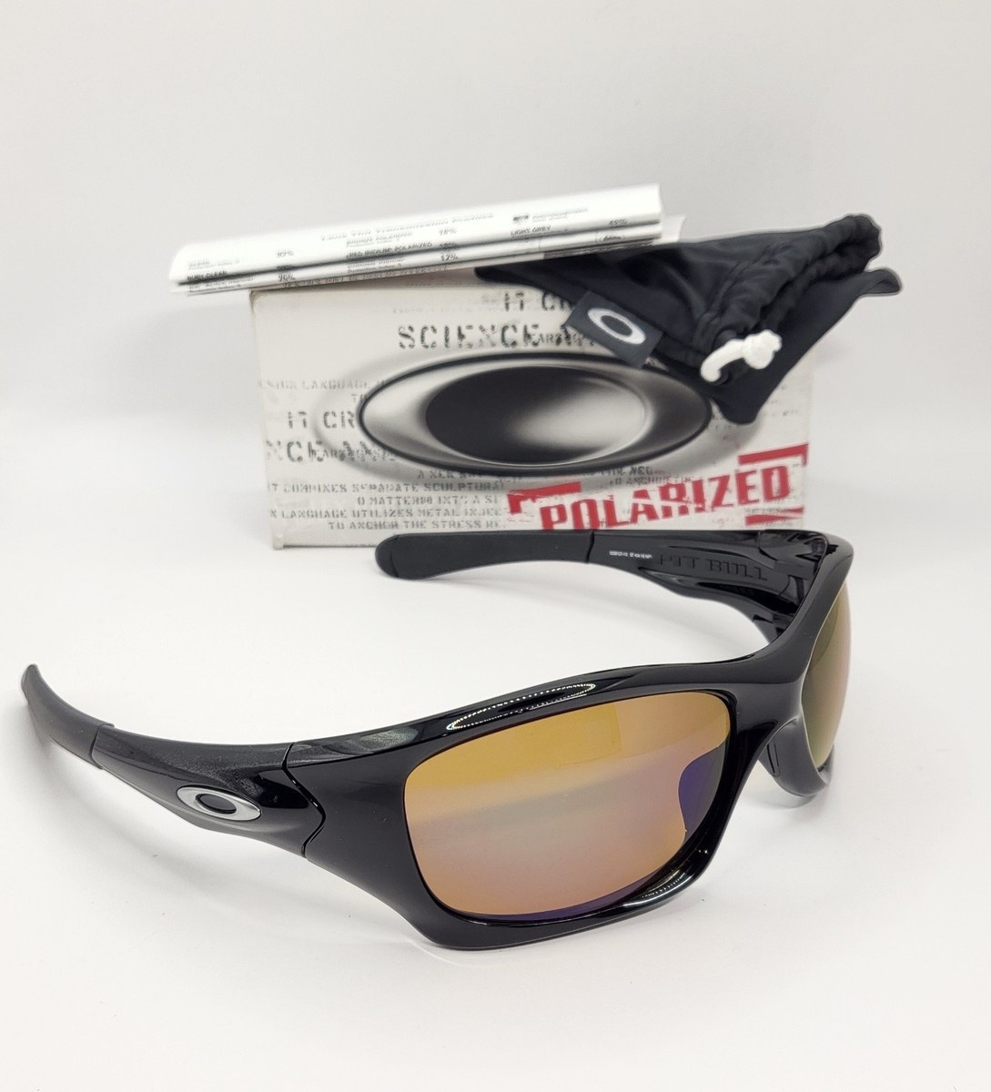 New OAKLEY PITBULL Polished Black / Shallow Water Blue POLARIZED