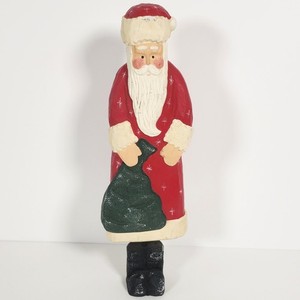 James Haddon Large Red Wood Santa Hand Painted 12.5" Christmas Decor Figure
