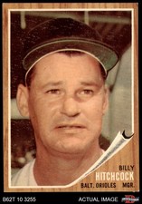 1962 Topps #121 Billy Hitchcock Green Tint Orioles RARE VARIATION 8 - NM/MT