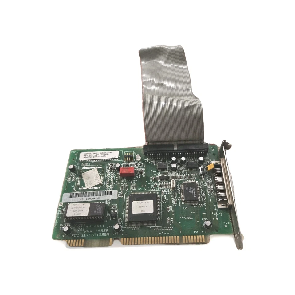 Compaq 184750-001 Adaptec AHA-1532P ISA SCSI Card Bundle w/ PC0011204-01 Cable - Image 1 of 1
