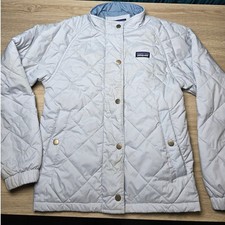 Patagonia Kids Quilted Jacket M 10 Gray Snap Front Insulated