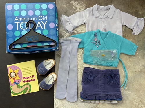AMERICAN GIRL Vintage 2004 Starflower Outfit ~ Sweater, Skirt, Shirt, Shoes, +