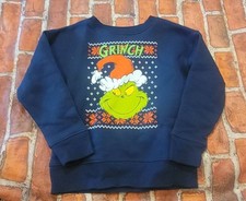 Grinch Kids Christmas Sweatshirt Sz 3T Blue
