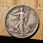 1943 Walking Liberty Half Dollar 50C Silver 0.9 Fine KM#142 Business PHILA 458