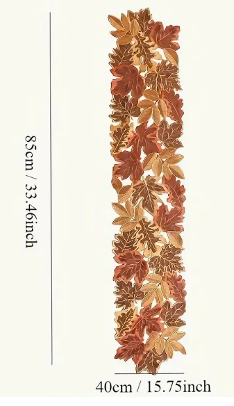 CORREDOR DE MESA - Elegante Corredor de Mesa Hojas de Otoño - Vibrante Diseño de Follaje de Otoño Foto 2 de 4