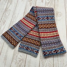 Jamieson's Shetland Wool Fair Isle Scarf Made in Scotland Muffler Tubular Knit
