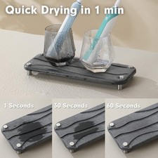 2 Pack Diatomite Stone Sink Caddy Tray Anti Slip Kitchen Bathroom Organizer