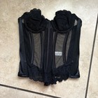 Victoria's Secret Black Mesh Lace Strapless Underwire Bustier 34B Boned — photo 3