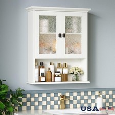 Wall Mounted Bathroom Cabinet Space Saving Adjustable Shelves Soft Close Design