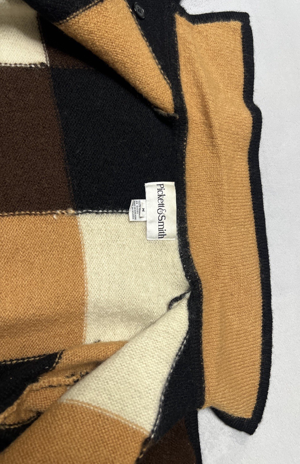 VTG Pickett & Smith Checkered Patchwork Cardigan … - image 19