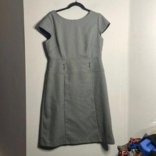 Karin Stevens Black and White Cap Sleeve Shift Career Work Dress