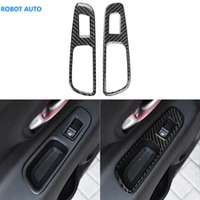 Rear Door Window Lift Switch Panel Trim For Jeep Renegade 2015-2023 Carbon Fiber