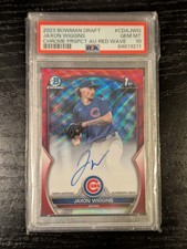 2023 Bowman Draft Jaxon Wiggins Red Wave Auto 3/5 PSA 10
