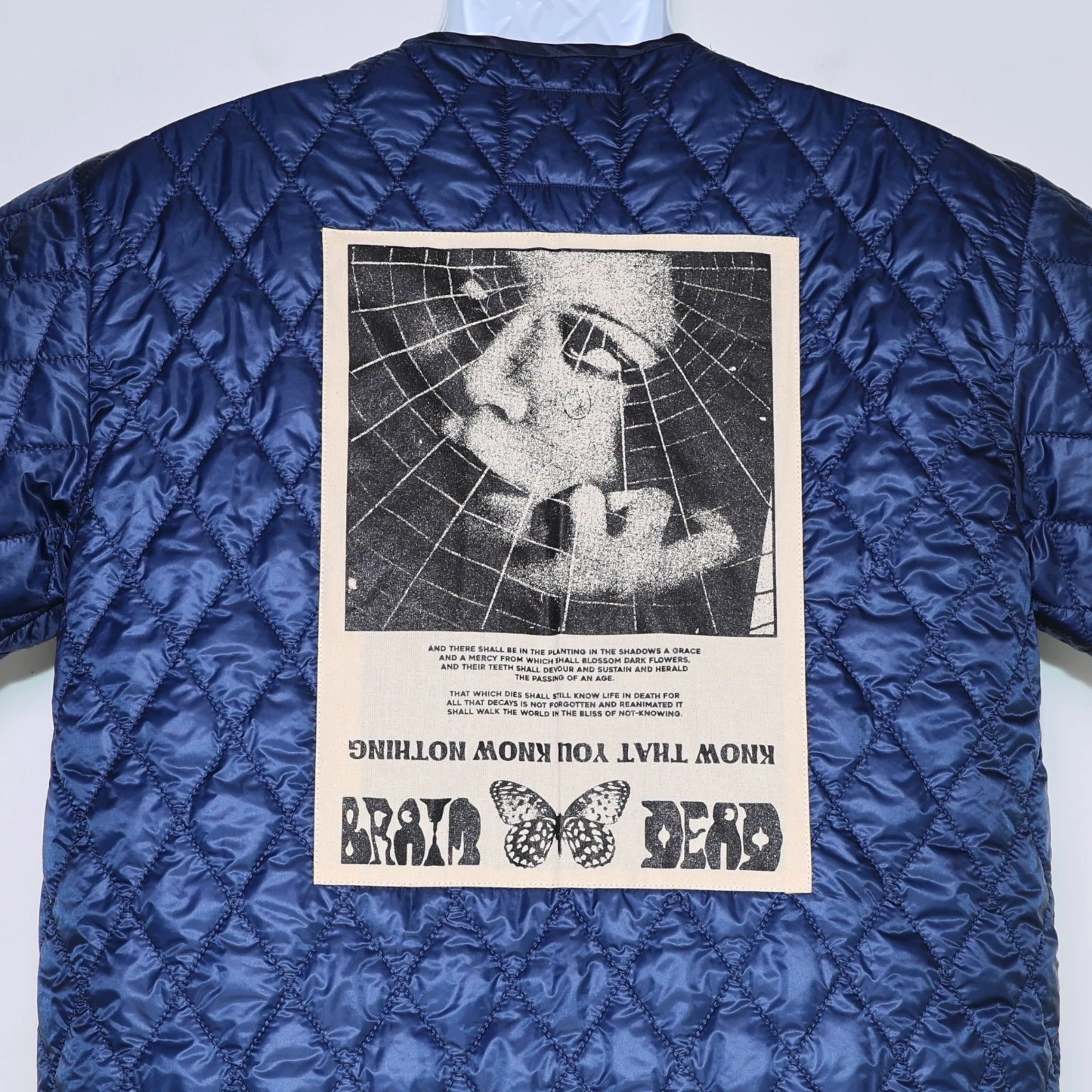 BRAIN DEAD - Blue Quilted Short Sleeve Snap Button Jacket - Men's Medium, NEW 🔥 image 5