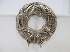 Vtg 90s JOHN HARDY Butterfly Wreath Scarf Hat Sweater CLIP / PIN 2"