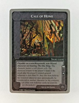 Call of Home - Middle Earth CCG card (1998 ICE) MECCG Silver Grey Border Reprint