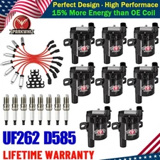 8 Set Round Ignition Coil and Spark Plug &Wire For GMC Chevy Silverado 1500 5.3L