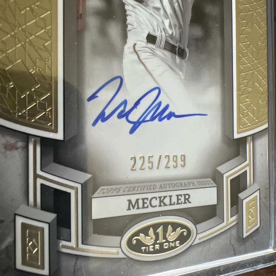 Lote automático de 9 cartas da MLB. Topps, Tier One, Heritage, Clearly, Elite. Autos 6 no cartão! - Imagem 3 de 4