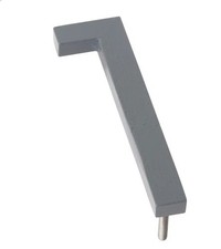 16 in. Brushed Aluminum Floating or Flat Modern House Number 1 GRAY