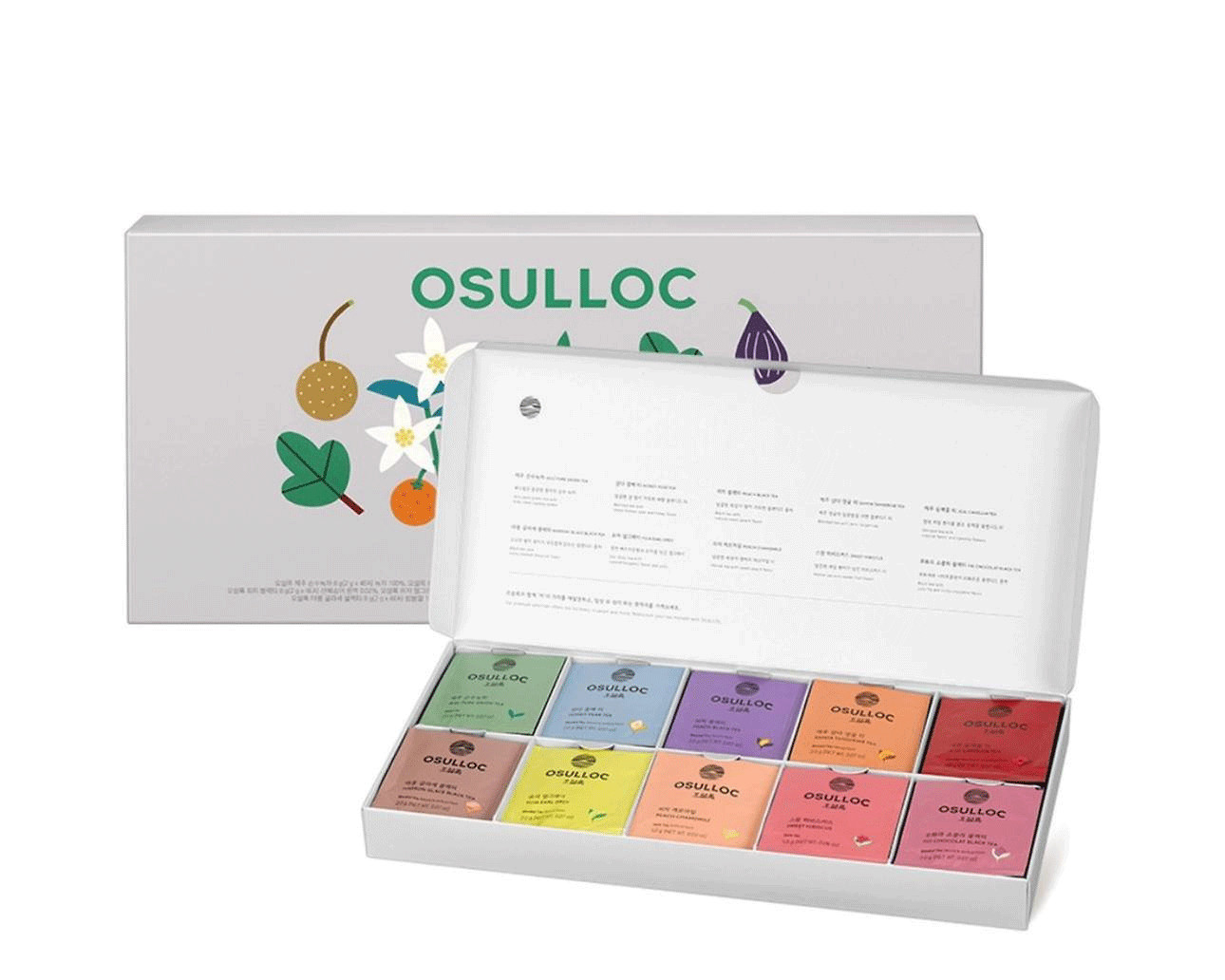 OSULLOC Premium Tea Collection &ndash; 10 Varieties x 4 Bags (Total 40 Bags) | Korean