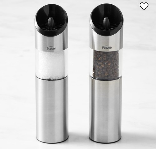 Trudeau Elektrische USB Wiederaufladbare Salz & Pfeffermühle Set Neu im Karton. 80 $