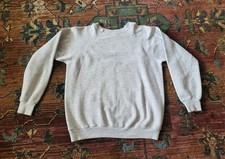 Vintage Hanes Blank Raglan Sweatshirt Size Large Light Gray 80s 90s Shirt