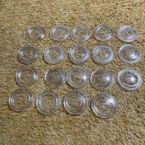 Posten KUGEL ATLAS PRETO Nr. 10 Glas Einmachen kleine Öffnung DECKELEINSÄTZE, POSTEN VON 19