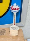 VINTAGE THERMOMETER ESSO 1960 WITH CALENDAR BROOKLYN 7 INCH SIGN POLE LOLLIPOP