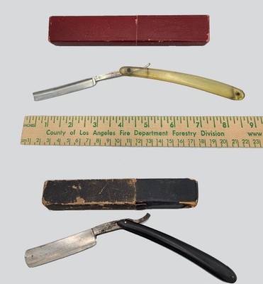 Lot of 2 Vintage Straight Razors Solingen Germany Henckels + Hollow Ground