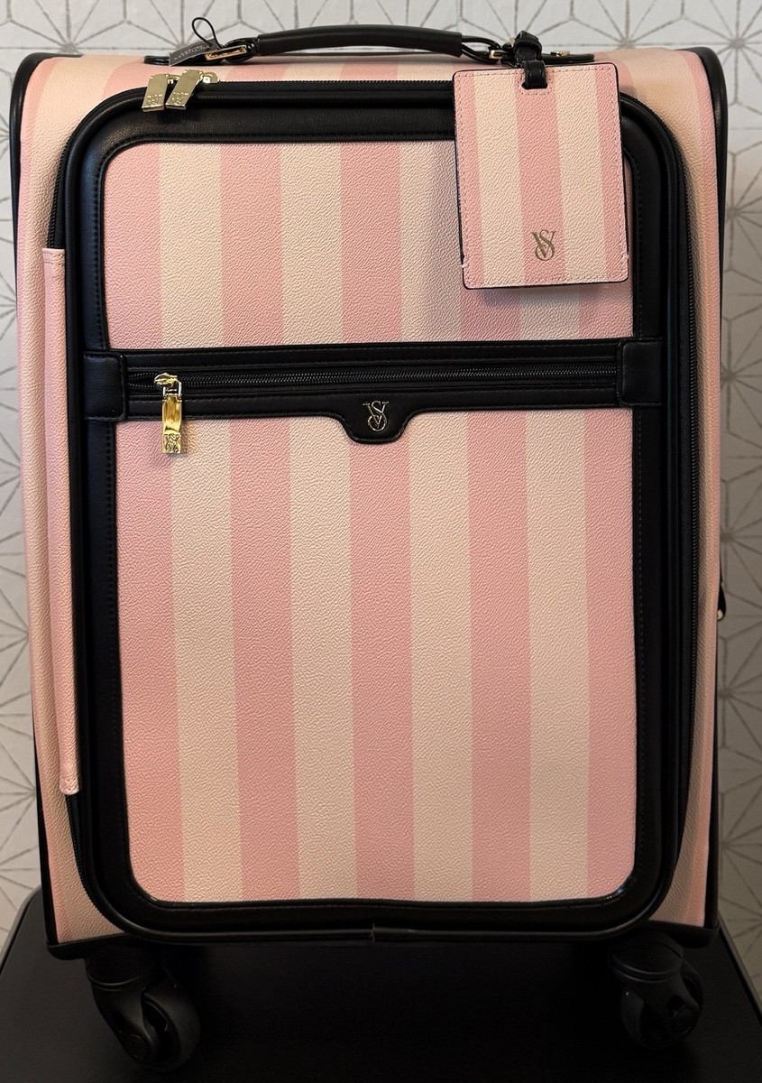 Victoria's Secret Iconic Pink Stripe Carry-On Wheelie Suitcase