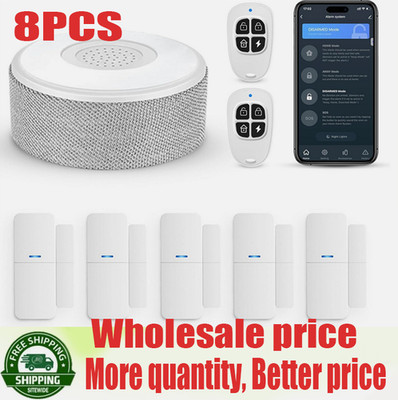 8Pcs Wireless WiFi Door Alarm, DIY Smart Home Security System with APP Alerts