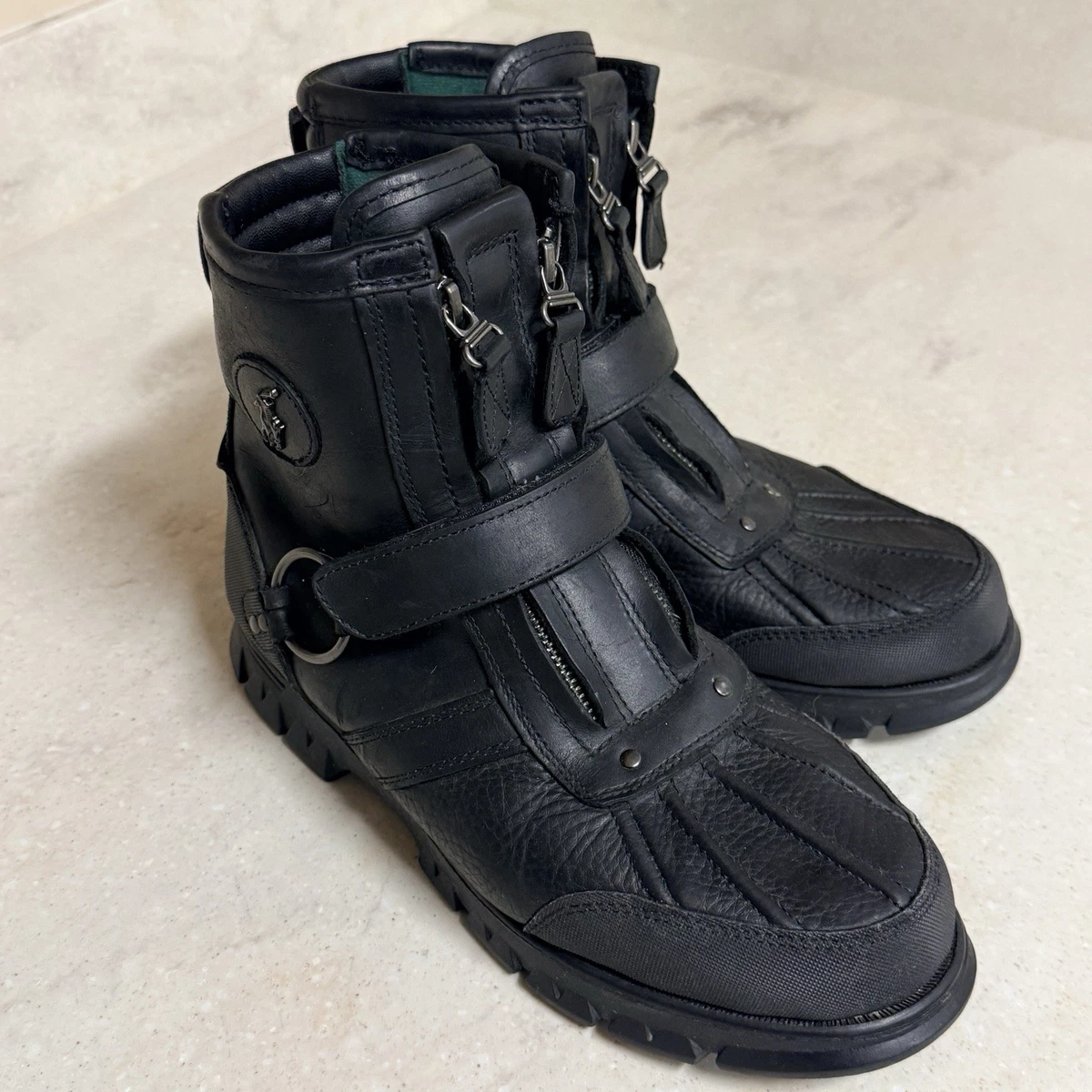 Polo Ralph Lauren Black Zip Boots for Men for Sale | Shop New