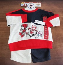 NWT Marvel Spider-Man Team Up Toddler 2-Piece Outfit Set Size 18M
