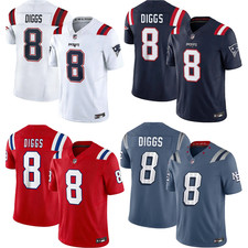 Men's Patriots Stefon Diggs 8 Navy/White/Red Player SportShirt Adult - Stitched
