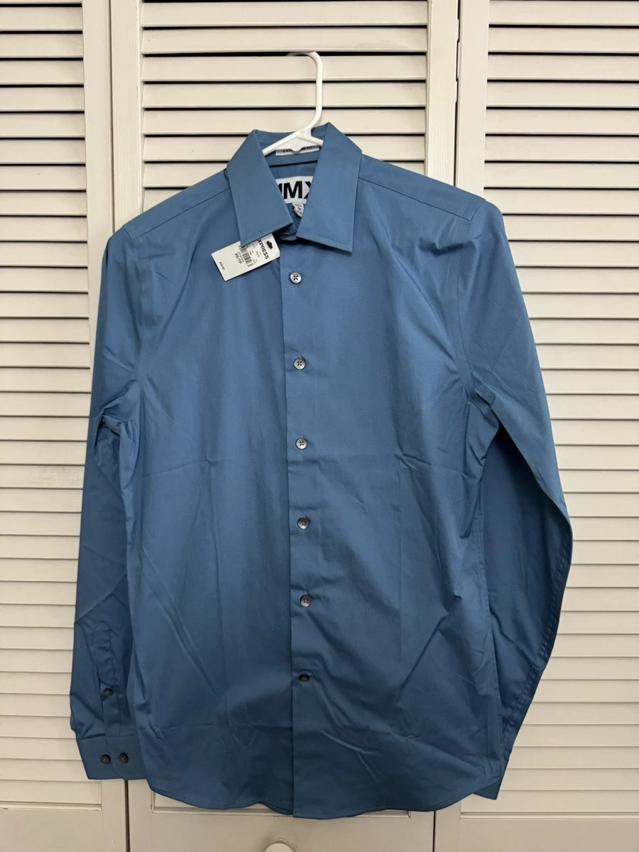 express blue dress shirt Express Men's Blue Long Sleeve Button Dress Shirt - Size S/P