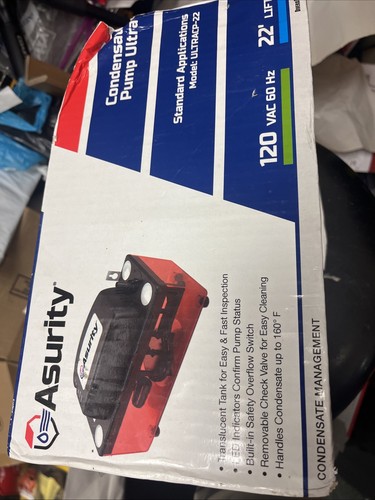 NEW ASURITY (ULTRACP-22) - 22' LIFT, 120V CONDENSATE PUMP ULTRA