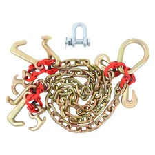 V-Chain Bridle Tow Chain G80 10800Lbs 5/16"×3' With 5/16' RTJ Hook Grapple Hook